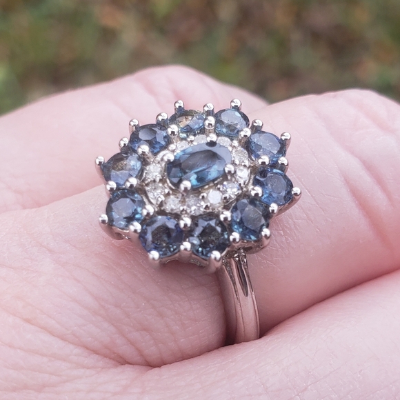 JTV Sapphire Cocktail Cluster Ring - Picture 6 of 10